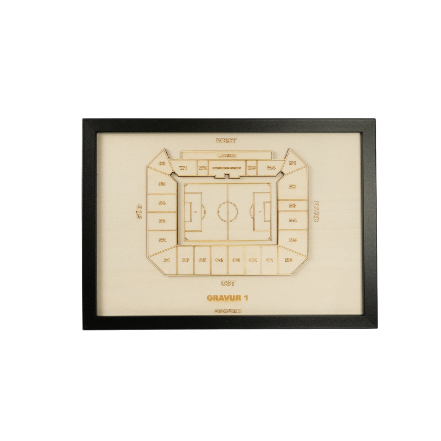 Holzschnitt Stadion Aachen