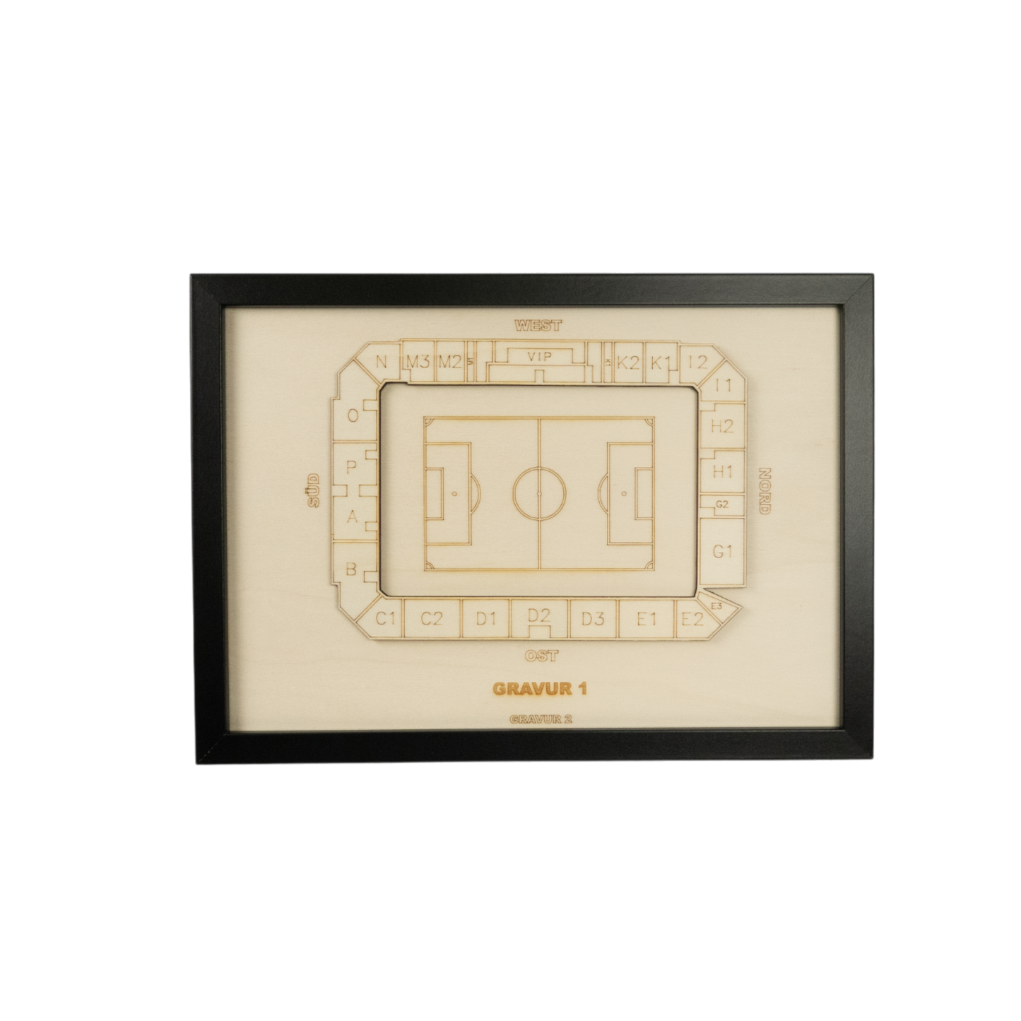 Holzschnitt Stadion Aue-Bad Schlema