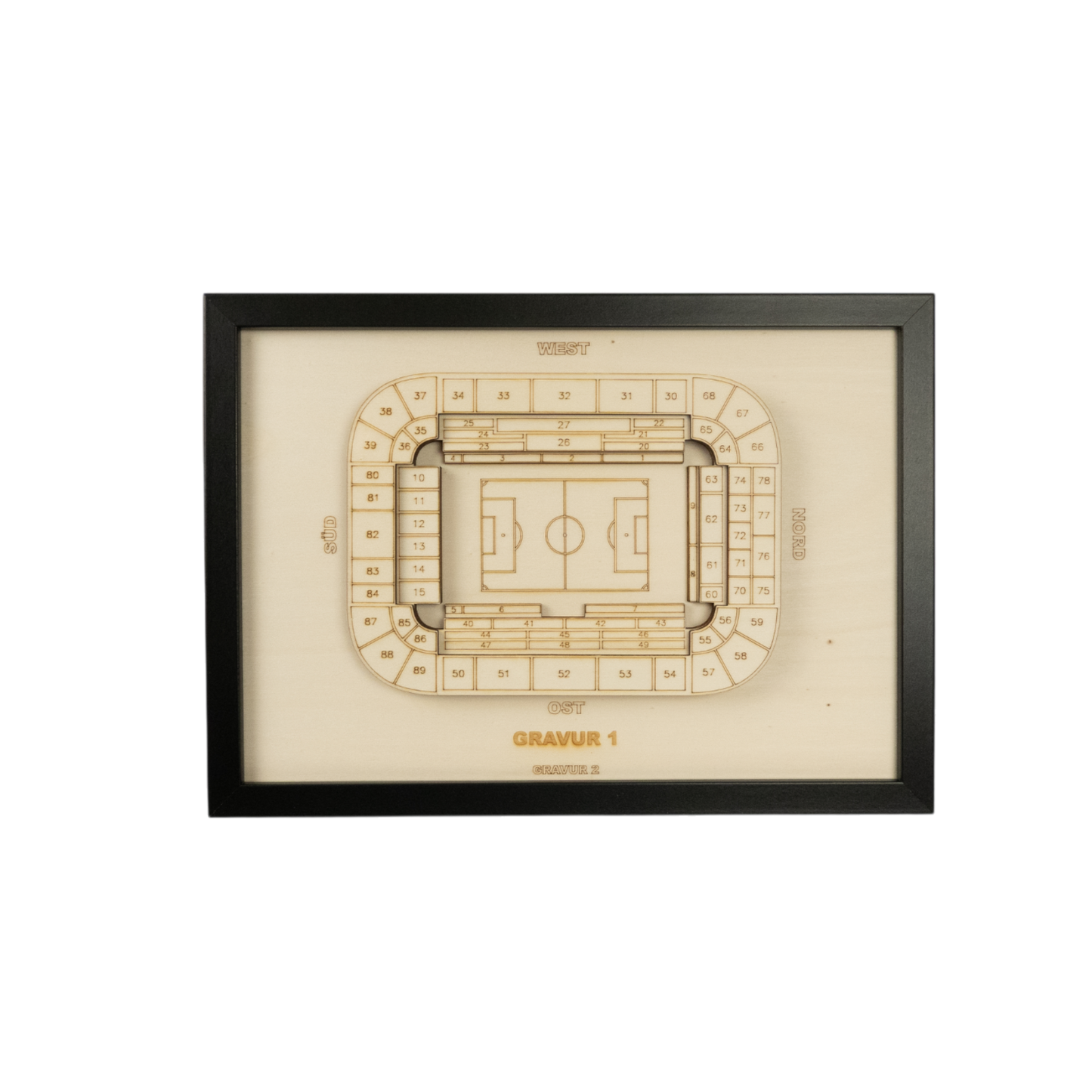 Holzschnitt Stadion Dortmund