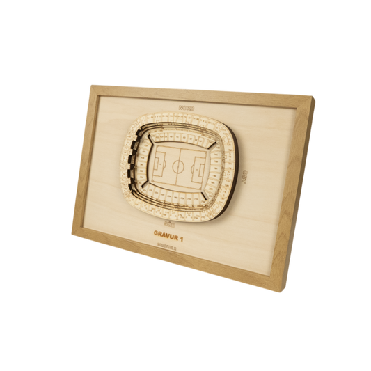 Holzschnitt Stadion Frankfurt