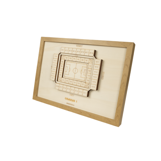 Holzschnitt Stadion Köln