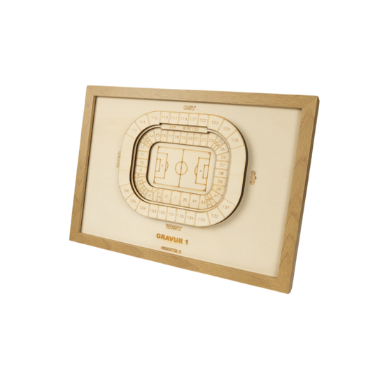 Holzschnitt Stadion Leipzig