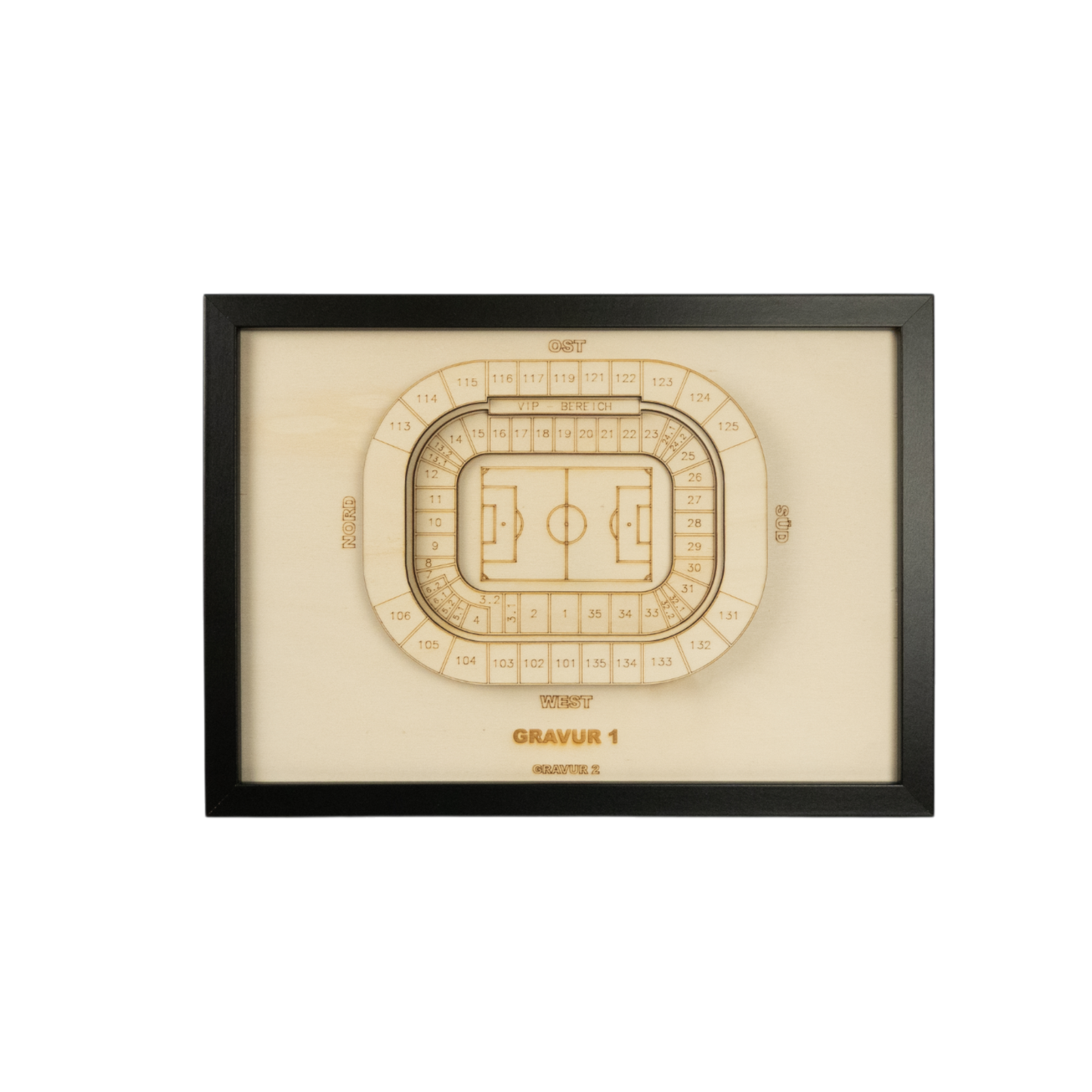 Holzschnitt Stadion Leipzig