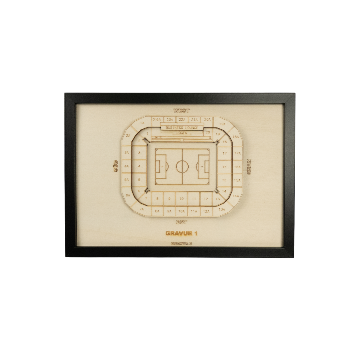 Holzschnitt Stadion Mönchengladbach
