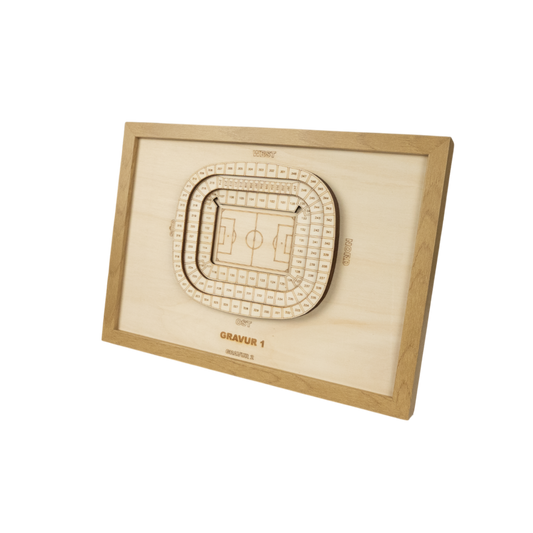 Holzschnitt Stadion München (Allianz)