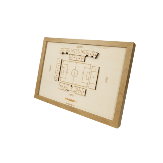 Holzschnitt Stadion Saarbrücken