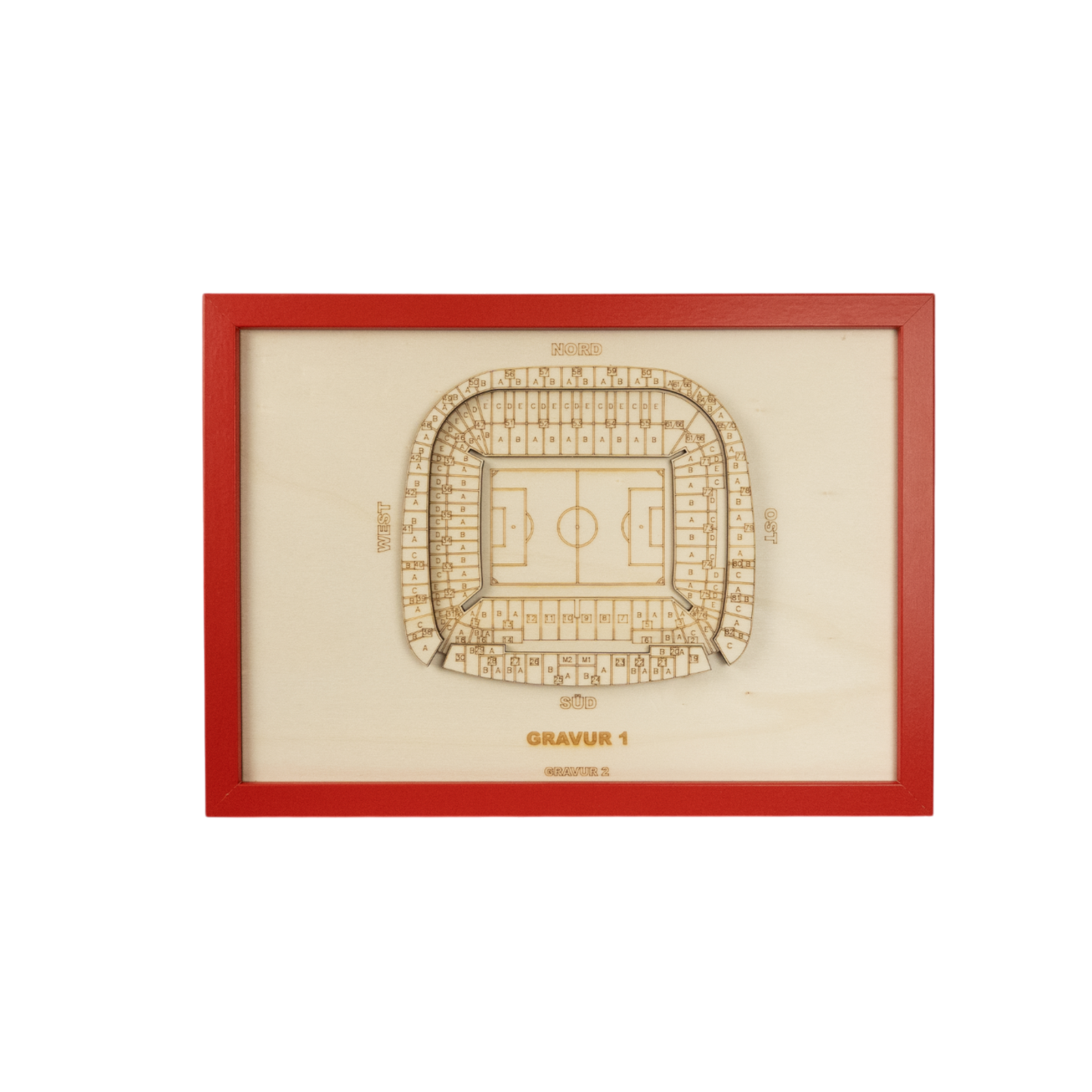 Holzschnitt Stadion Stuttgart
