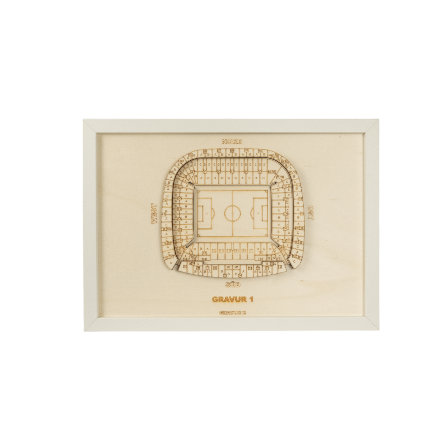 Holzschnitt Stadion Stuttgart
