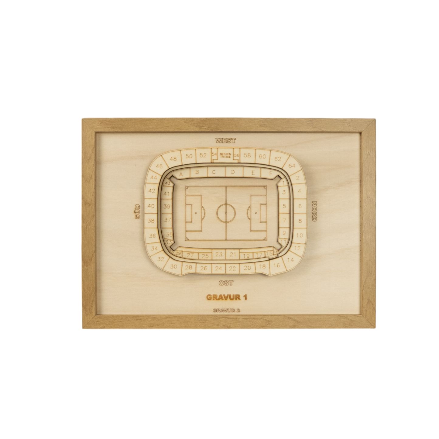 Holzschnitt Stadion Wolfsburg