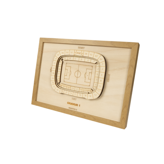 Holzschnitt Stadion Wolfsburg