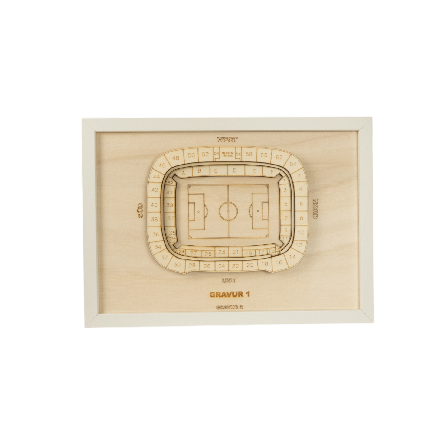 Holzschnitt Stadion Wolfsburg