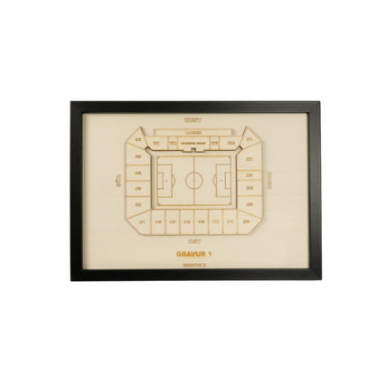 Holzschnitt Stadion Aachen