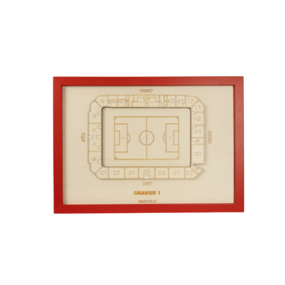 Holzschnitt Stadion Aue-Bad Schlema