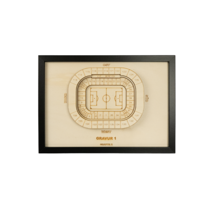 Holzschnitt Stadion Leipzig
