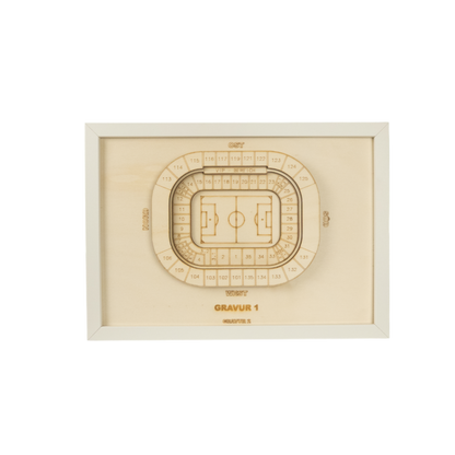 Holzschnitt Stadion Leipzig