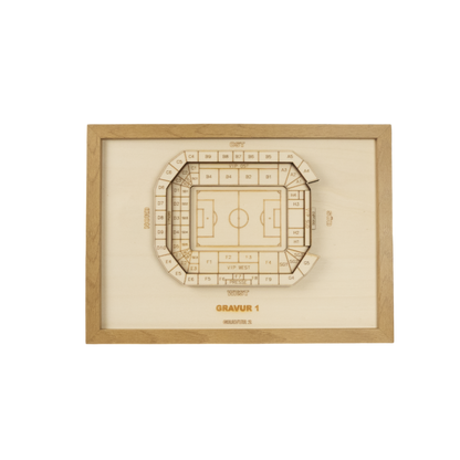 Holzschnitt Stadion Leverkusen