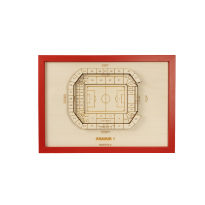Holzschnitt Stadion Leverkusen