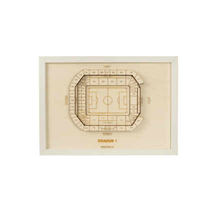 Holzschnitt Stadion Leverkusen