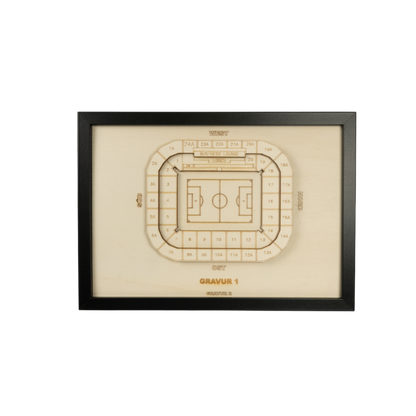 Holzschnitt Stadion Mönchengladbach