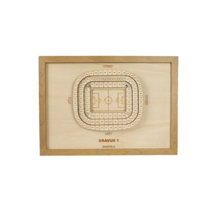 Holzschnitt Stadion München (Allianz)