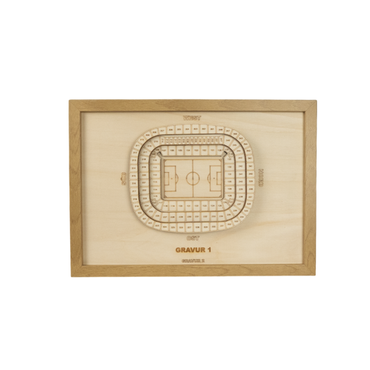 Holzschnitt Stadion München (Allianz)