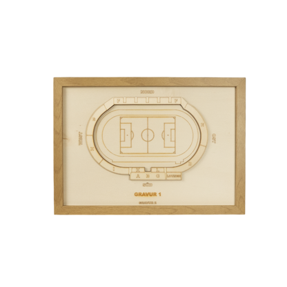 Holzschnitt Stadion Ulm