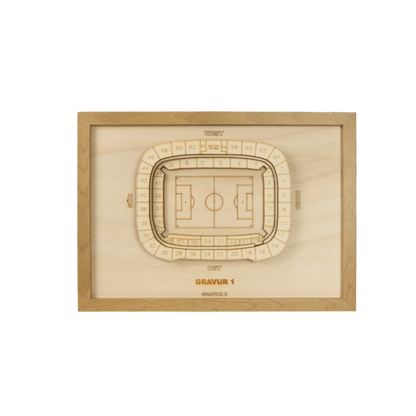 Holzschnitt Stadion Wolfsburg
