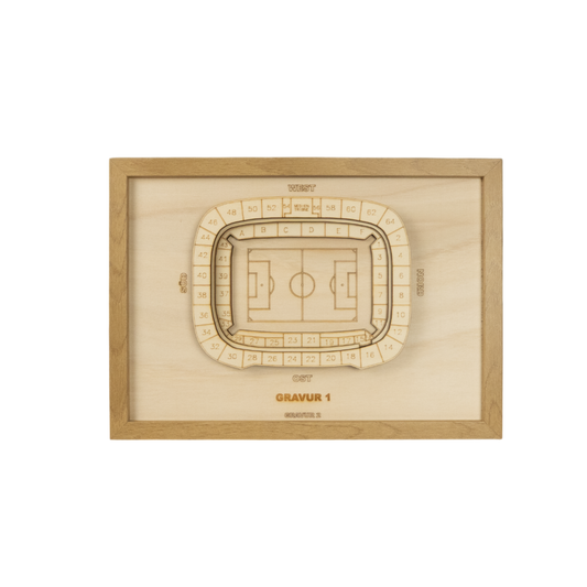Holzschnitt Stadion Wolfsburg
