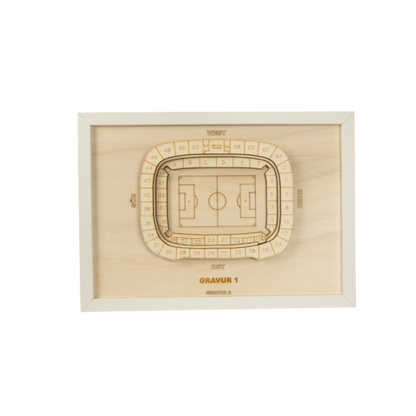 Holzschnitt Stadion Wolfsburg